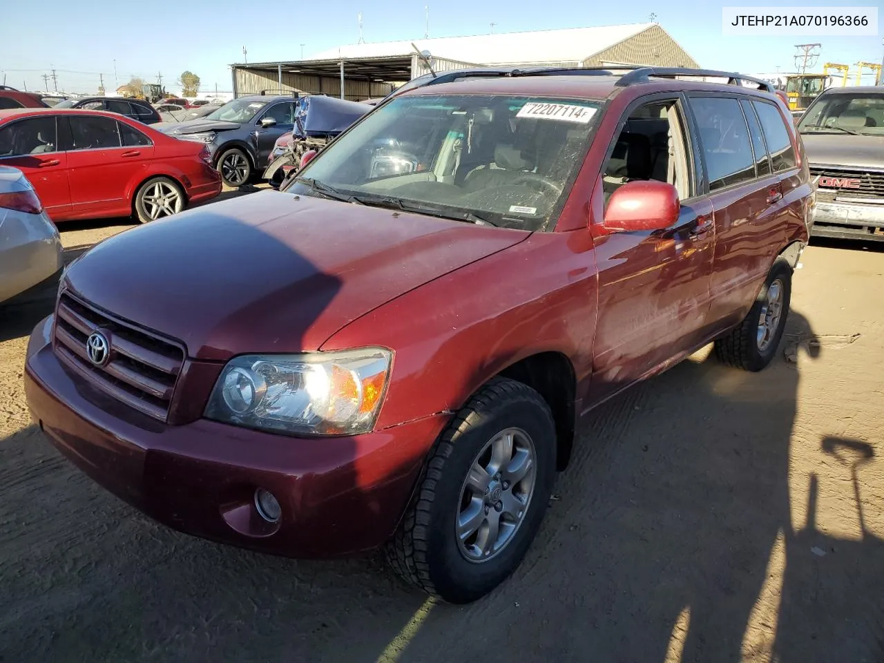 2007 Toyota Highlander Sport VIN: JTEHP21A070196366 Lot: 72207114