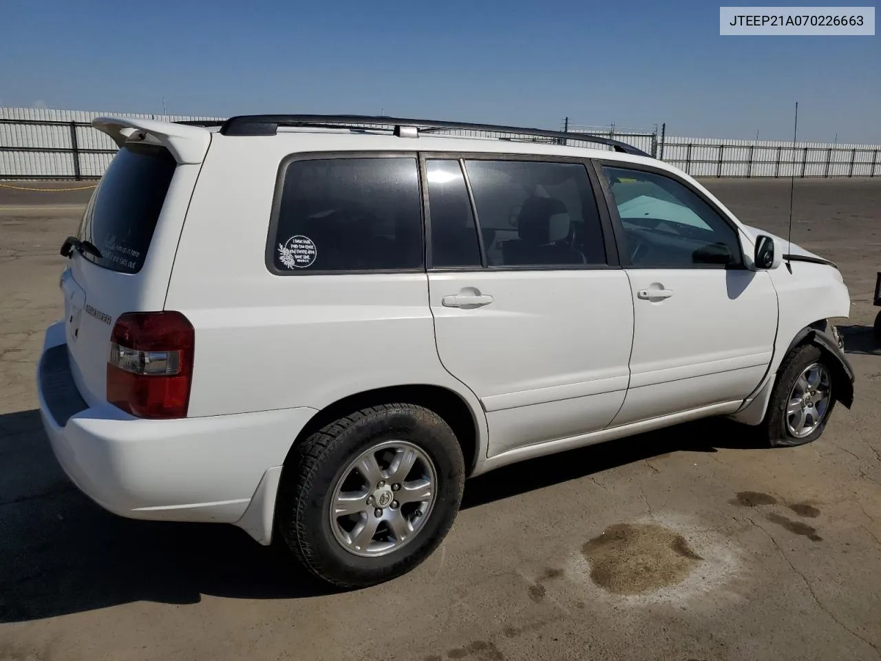 2007 Toyota Highlander Sport VIN: JTEEP21A070226663 Lot: 72549354