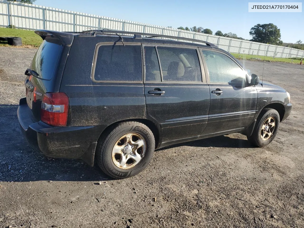 2007 Toyota Highlander VIN: JTEDD21A770170404 Lot: 72842224