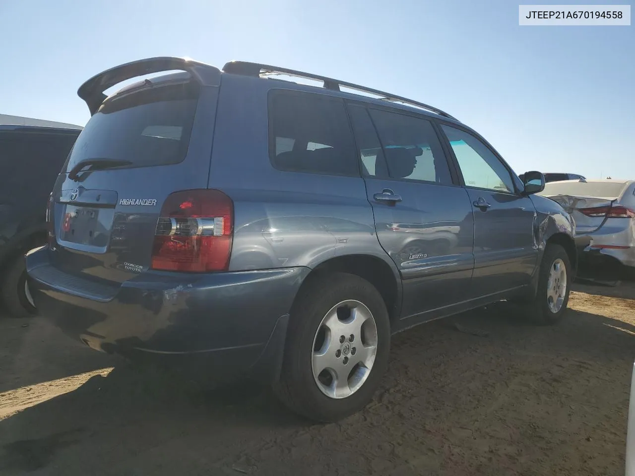 2007 Toyota Highlander Sport VIN: JTEEP21A670194558 Lot: 73356844