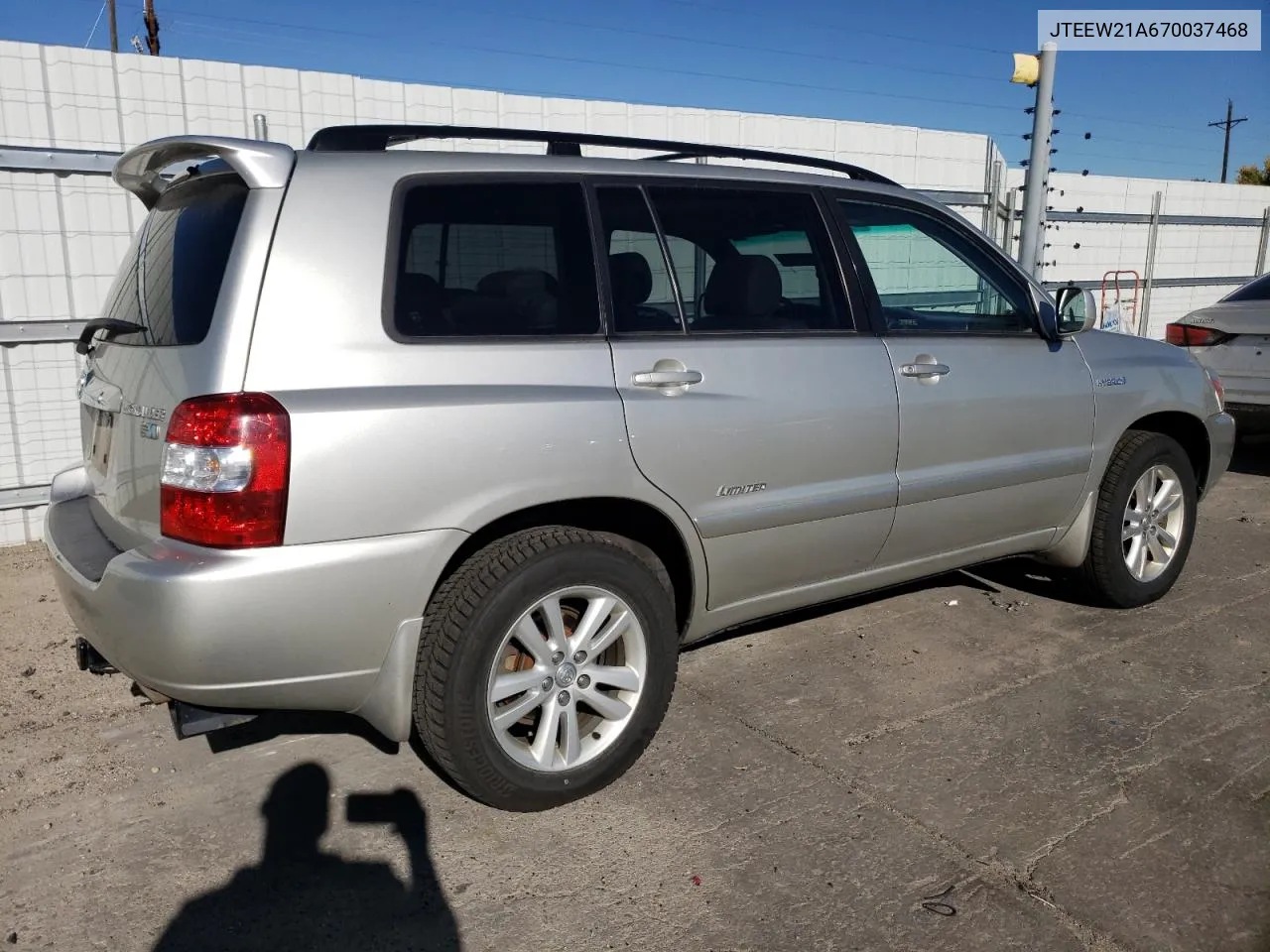 2007 Toyota Highlander Hybrid VIN: JTEEW21A670037468 Lot: 77342544