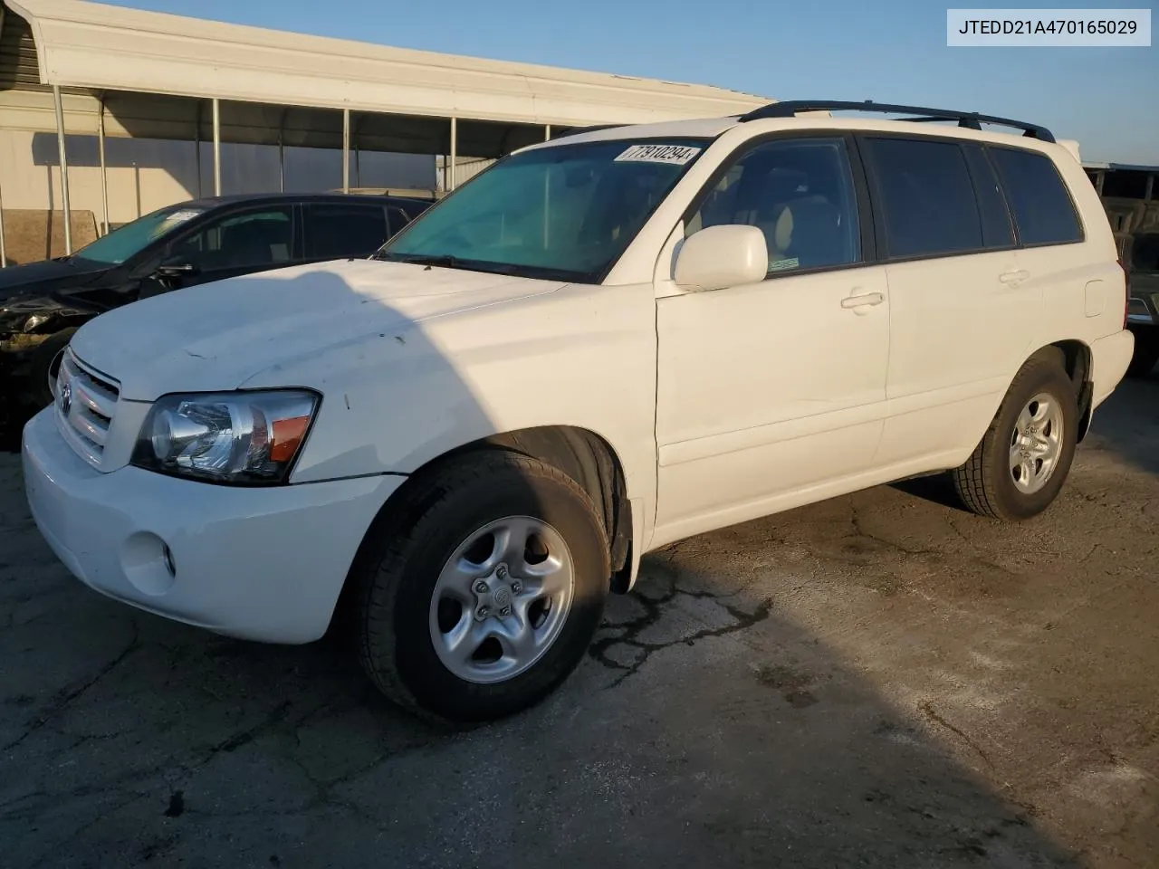 2007 Toyota Highlander VIN: JTEDD21A470165029 Lot: 77910294