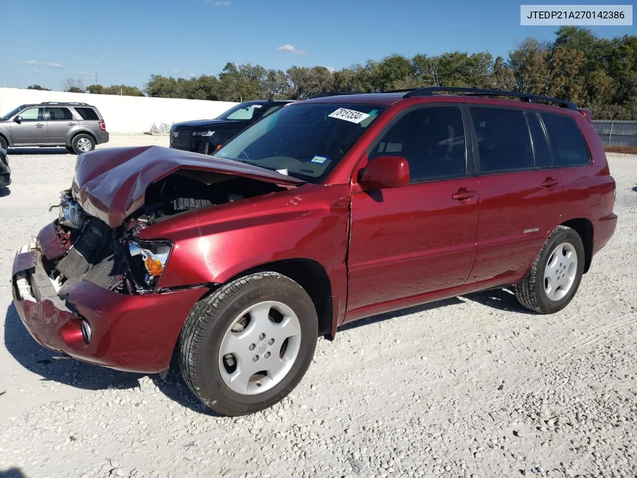 2007 Toyota Highlander Sport VIN: JTEDP21A270142386 Lot: 78151534