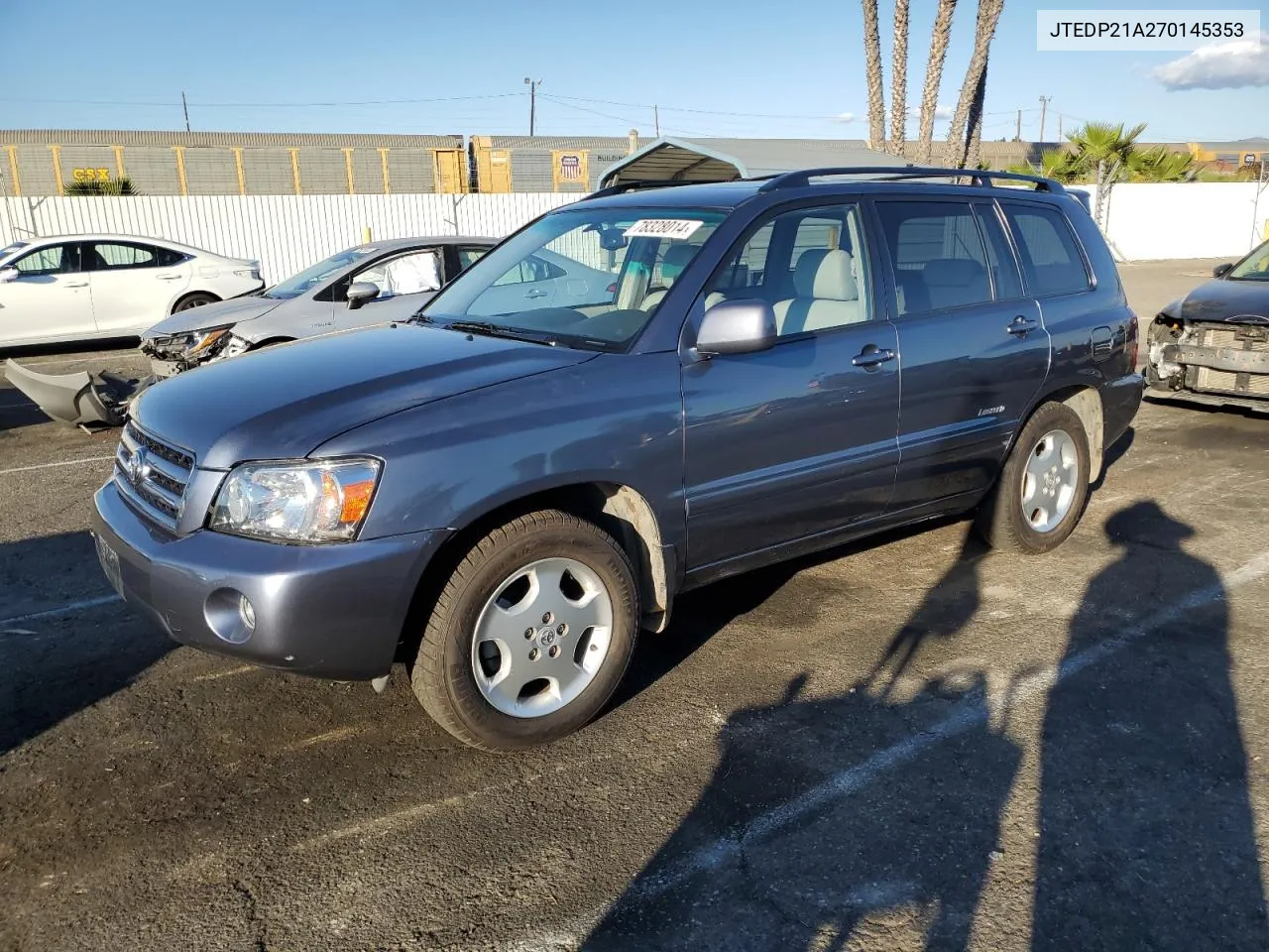 2007 Toyota Highlander Sport VIN: JTEDP21A270145353 Lot: 78328014