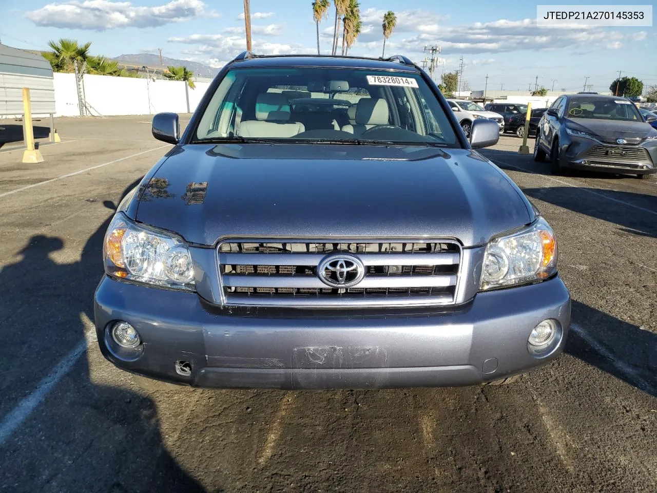 2007 Toyota Highlander Sport VIN: JTEDP21A270145353 Lot: 78328014