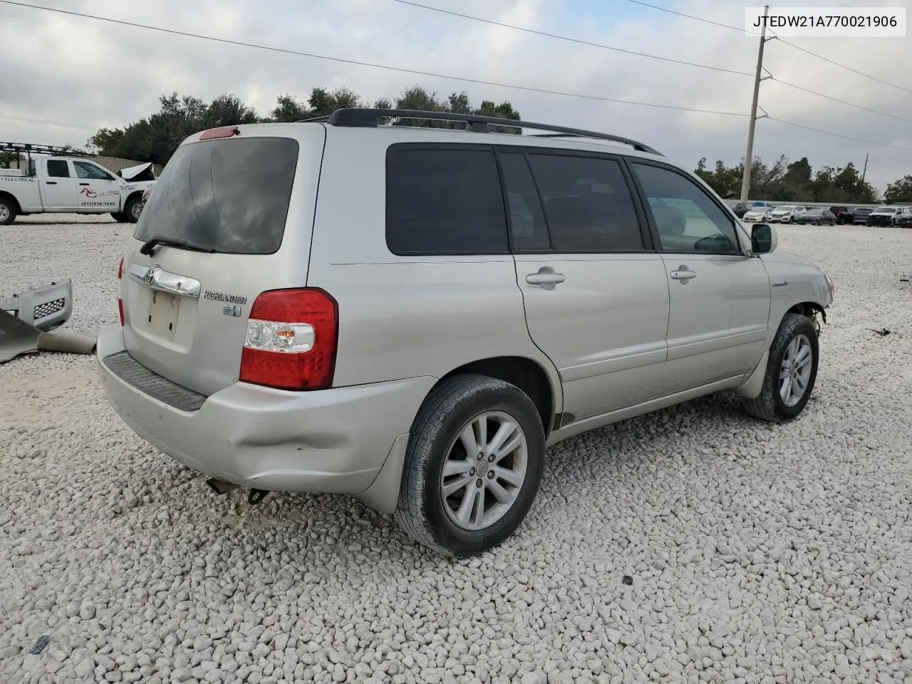 2007 Toyota Highlander Hybrid VIN: JTEDW21A770021906 Lot: 78393694