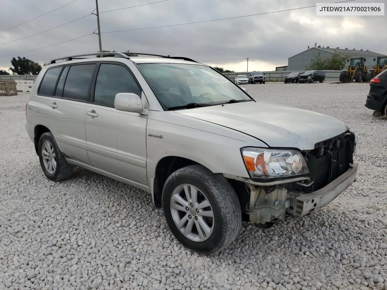 2007 Toyota Highlander Hybrid VIN: JTEDW21A770021906 Lot: 78393694