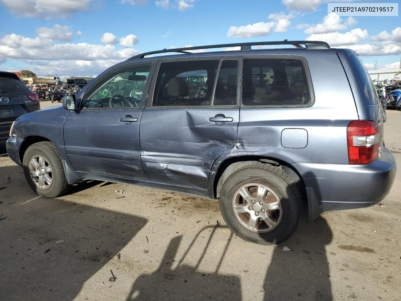 2007 Toyota Highlander Sport VIN: JTEEP21A970219517 Lot: 78413614