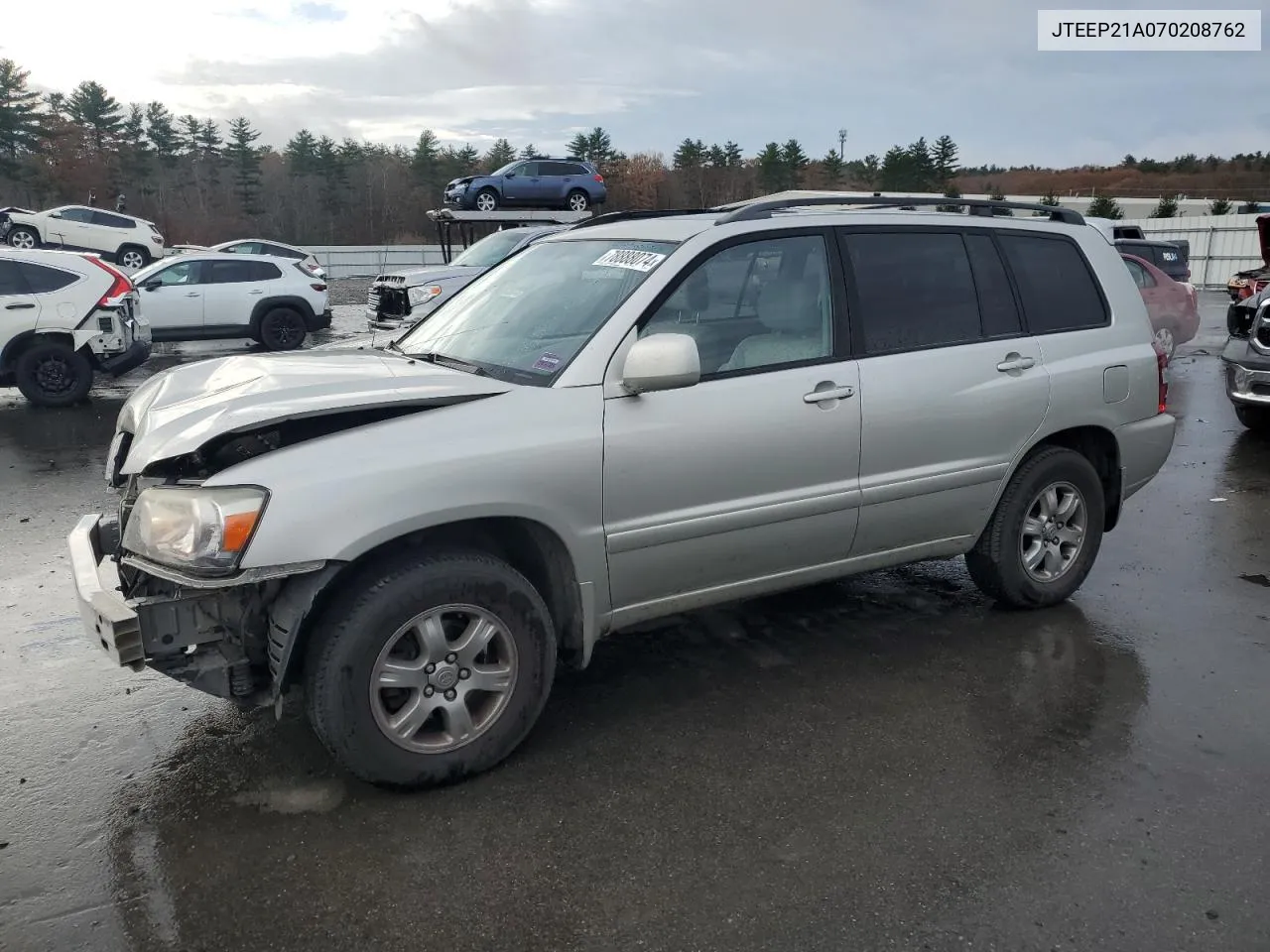 2007 Toyota Highlander Sport VIN: JTEEP21A070208762 Lot: 78888074