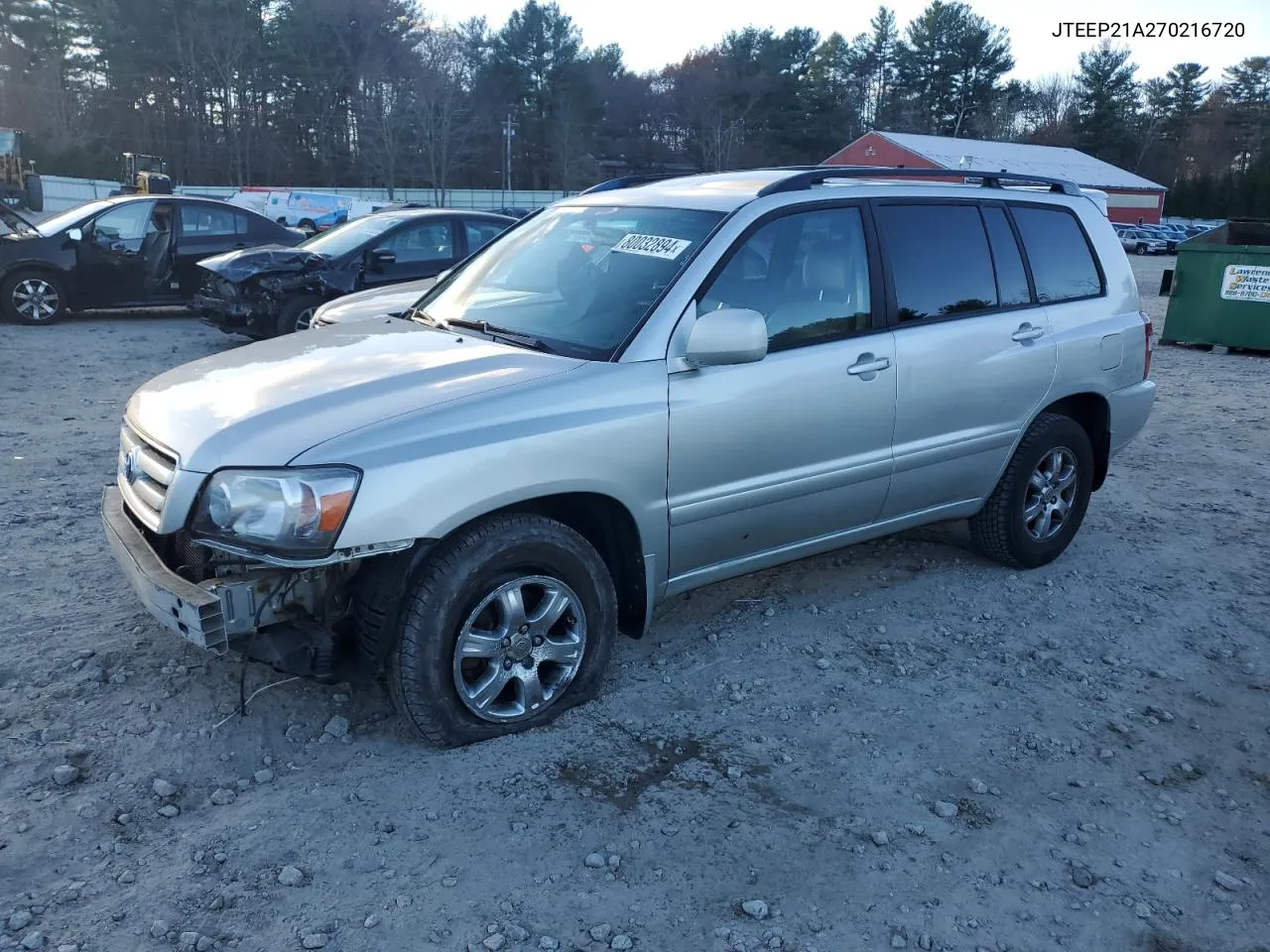 2007 Toyota Highlander Sport VIN: JTEEP21A270216720 Lot: 80032894