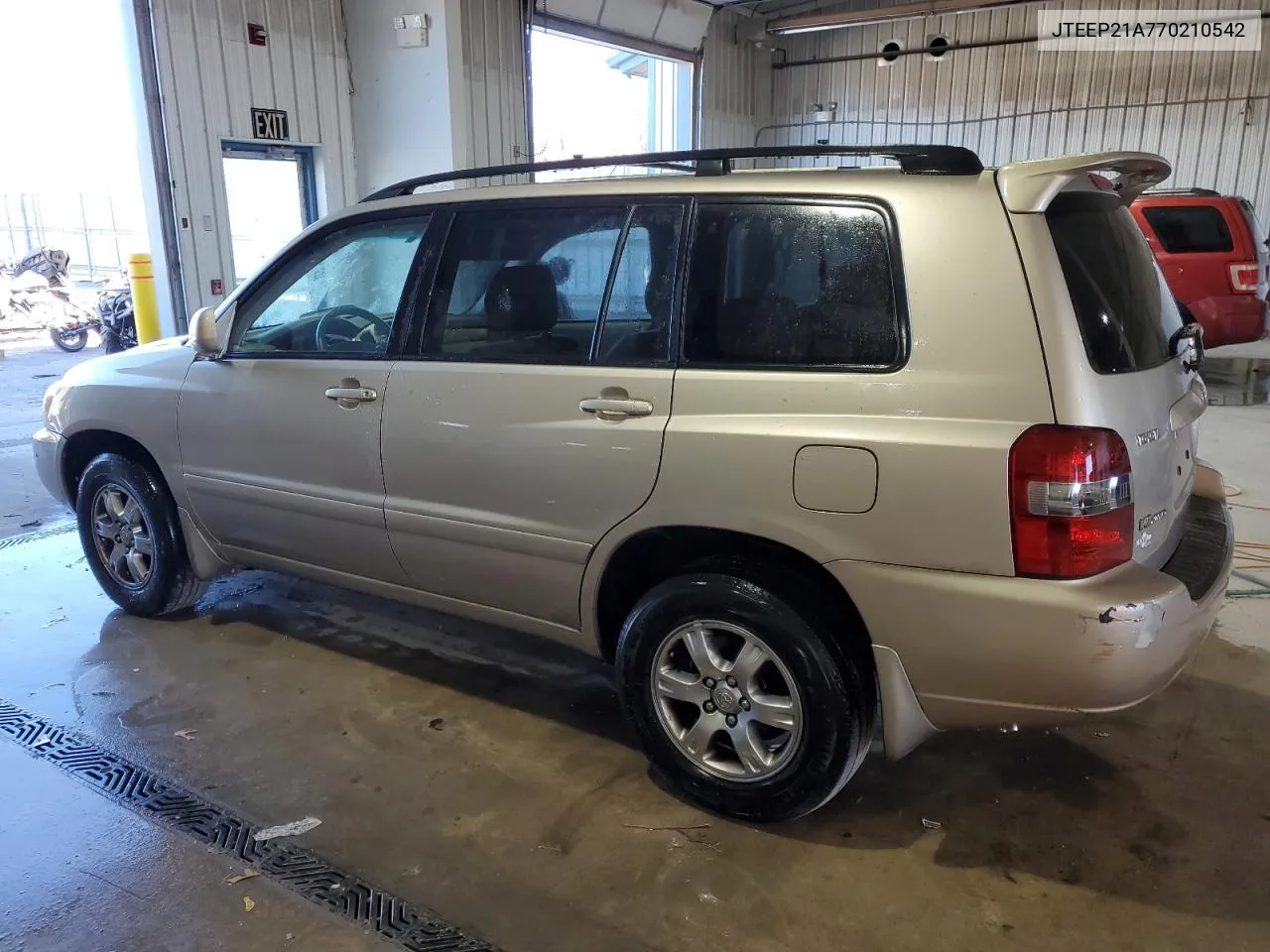 2007 Toyota Highlander Sport VIN: JTEEP21A770210542 Lot: 80134594