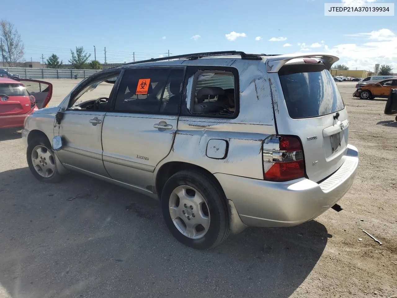 2007 Toyota Highlander Sport VIN: JTEDP21A370139934 Lot: 80420584