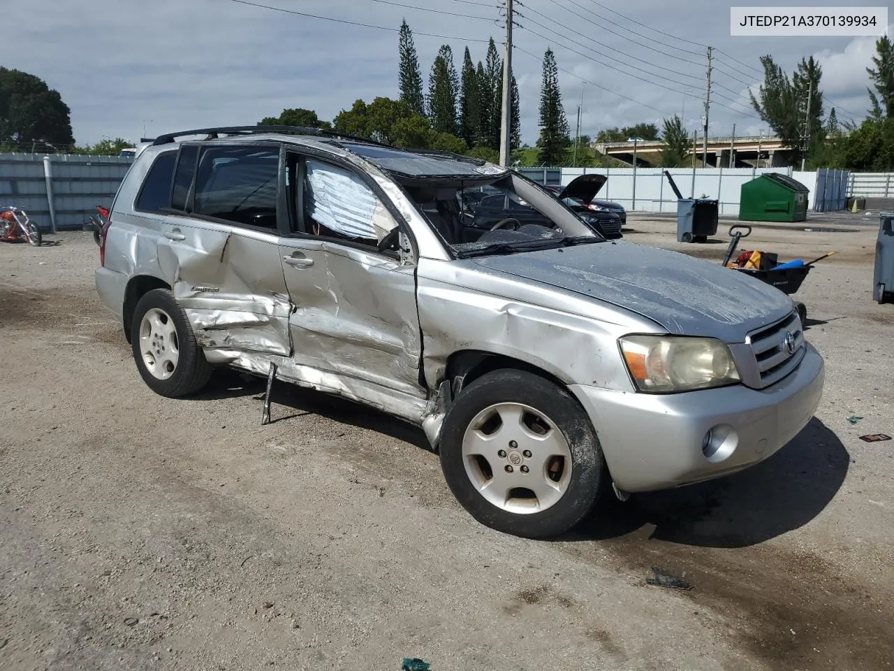 2007 Toyota Highlander Sport VIN: JTEDP21A370139934 Lot: 80420584