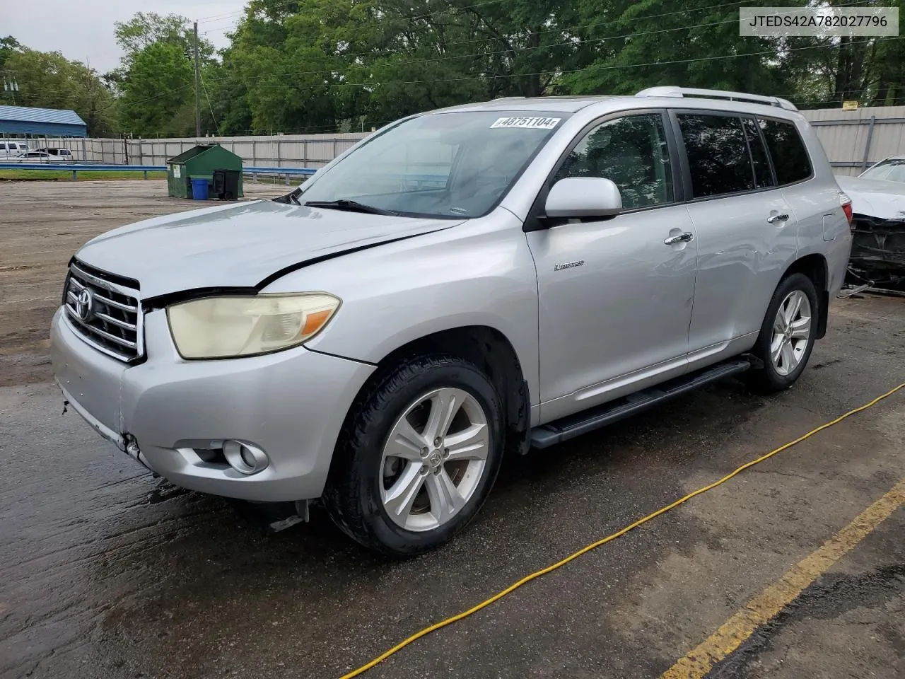 2008 Toyota Highlander Limited VIN: JTEDS42A782027796 Lot: 48751104