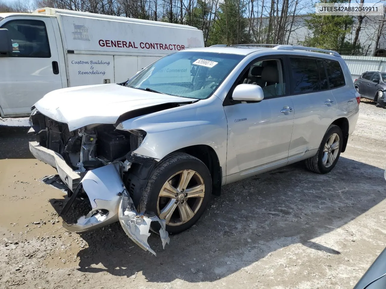 2008 Toyota Highlander Limited VIN: JTEES42A882049911 Lot: 50996874