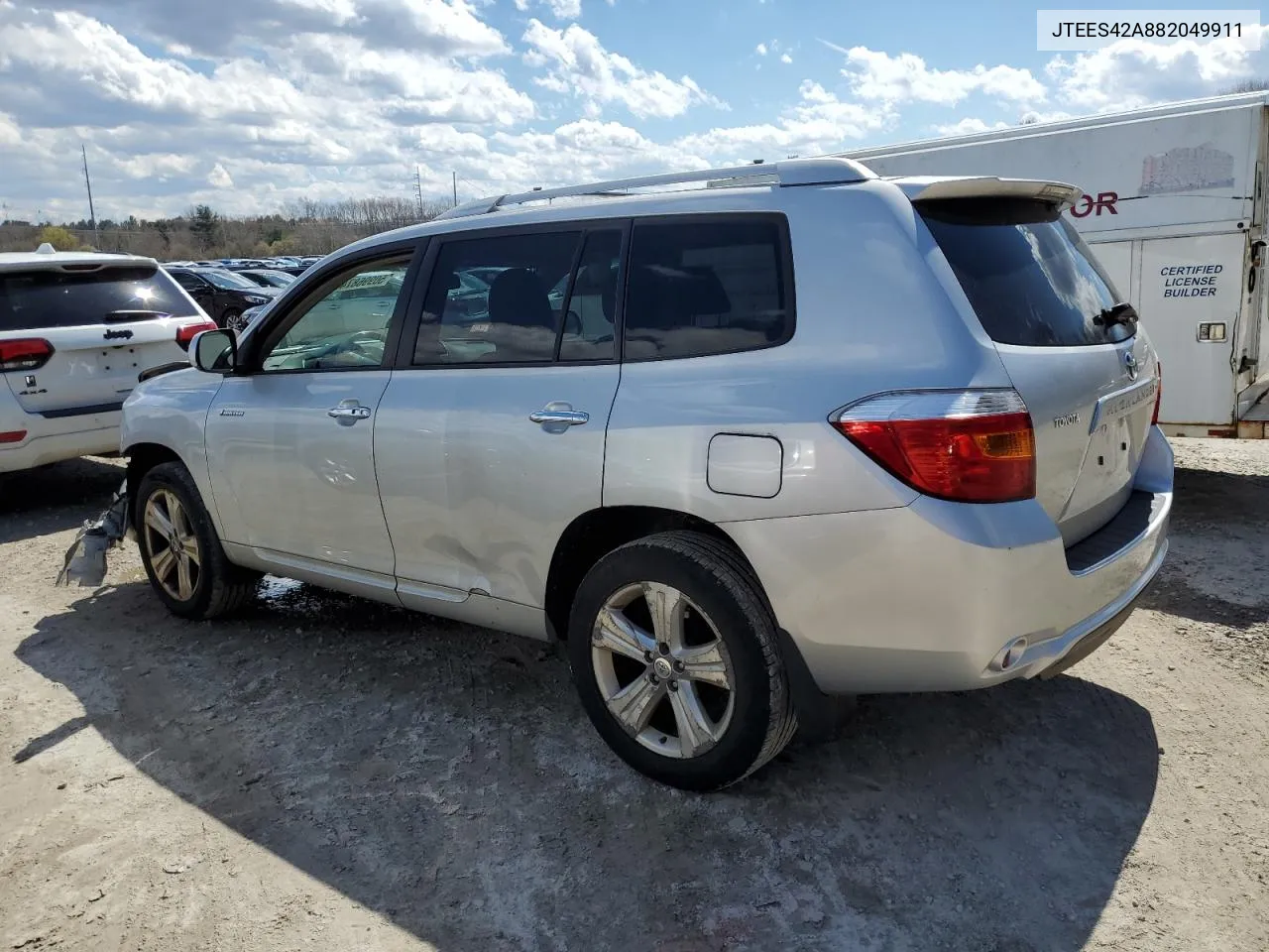 2008 Toyota Highlander Limited VIN: JTEES42A882049911 Lot: 50996874