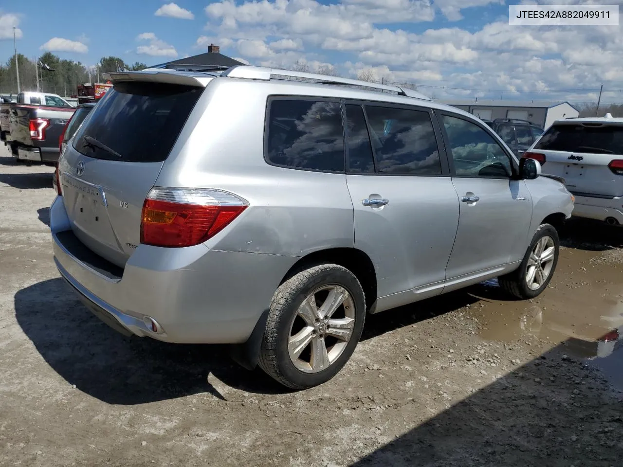 2008 Toyota Highlander Limited VIN: JTEES42A882049911 Lot: 50996874