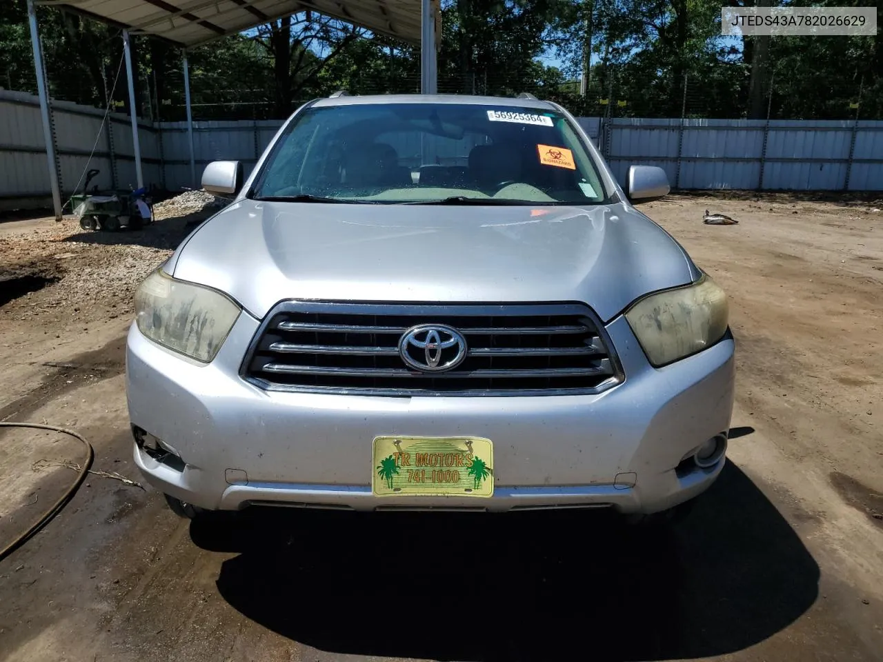 2008 Toyota Highlander Sport VIN: JTEDS43A782026629 Lot: 56925364