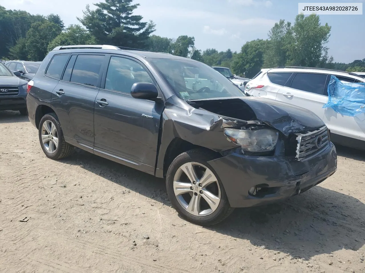 2008 Toyota Highlander Sport VIN: JTEES43A982028726 Lot: 59896064