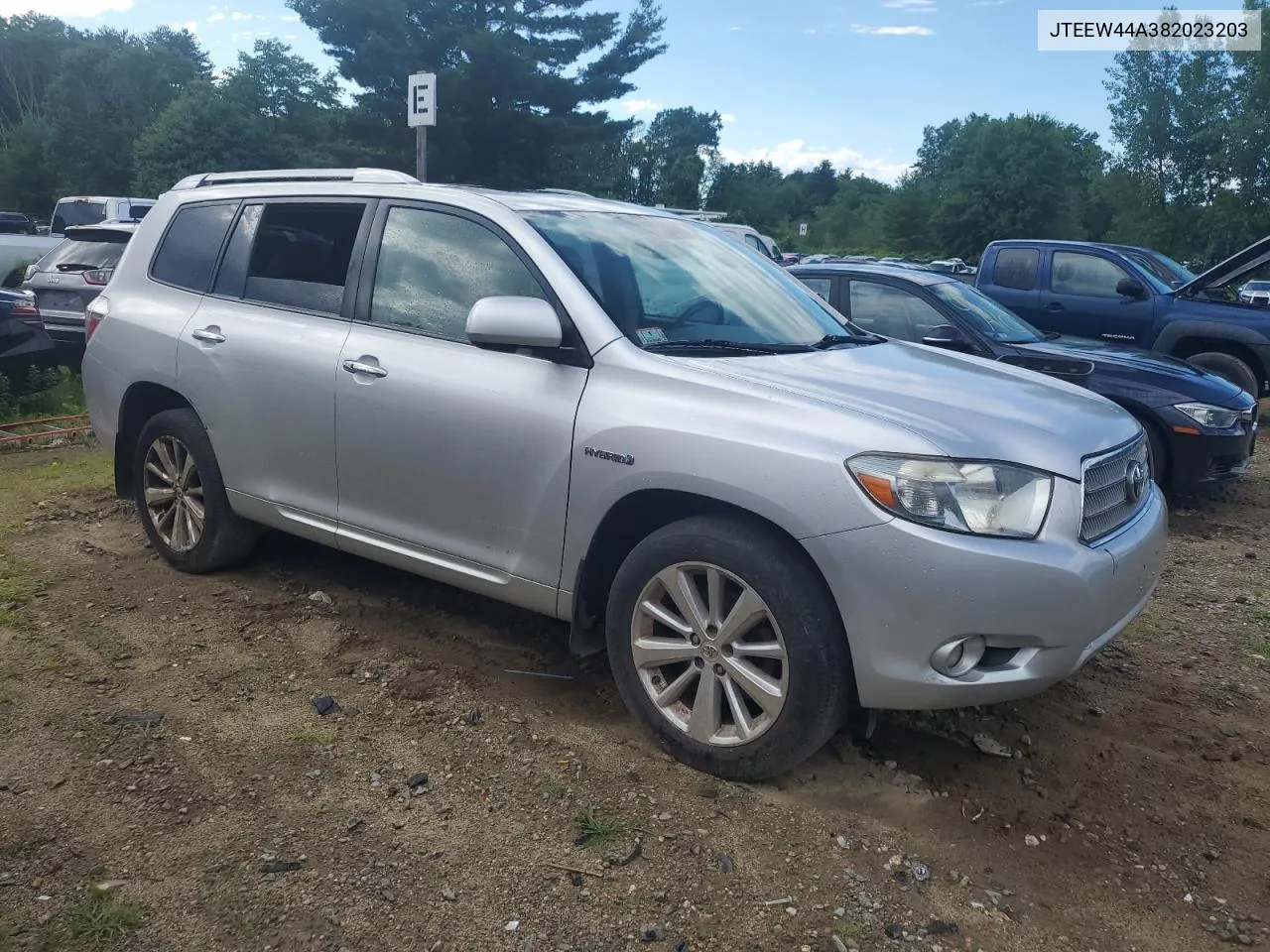 2008 Toyota Highlander Hybrid Limited VIN: JTEEW44A382023203 Lot: 61618244