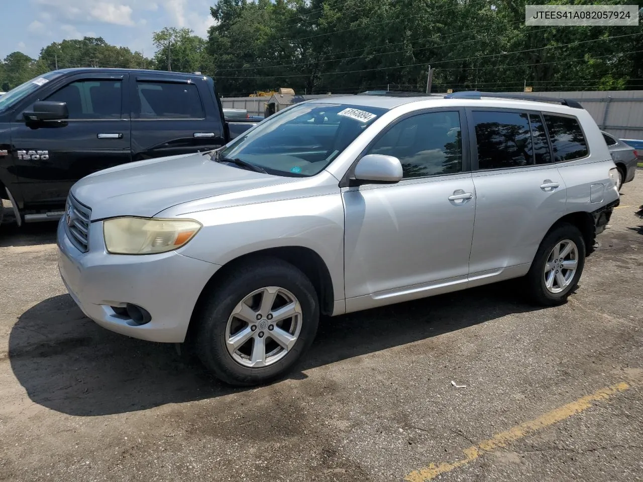 2008 Toyota Highlander VIN: JTEES41A082057924 Lot: 61618894