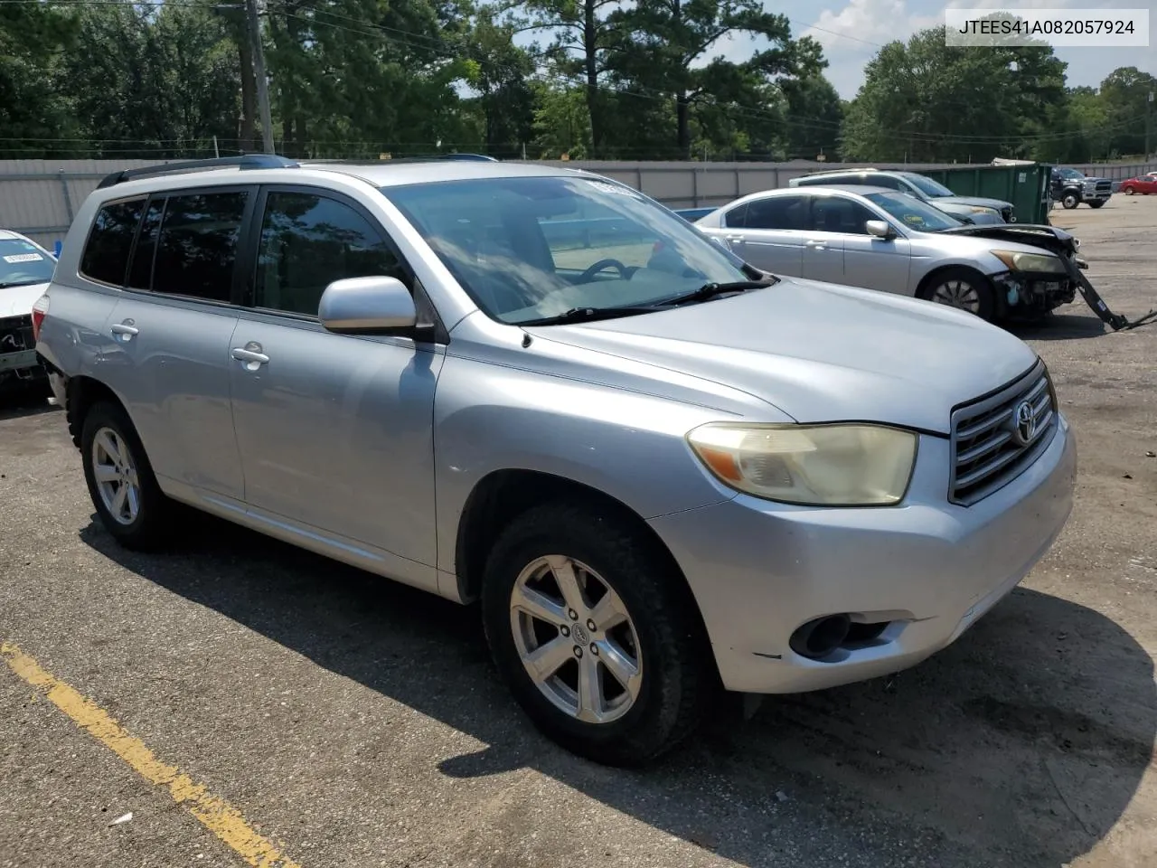 2008 Toyota Highlander VIN: JTEES41A082057924 Lot: 61618894