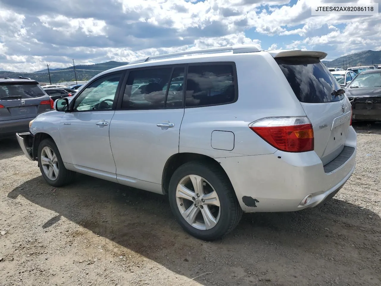 2008 Toyota Highlander Limited VIN: JTEES42AX82086118 Lot: 61738714