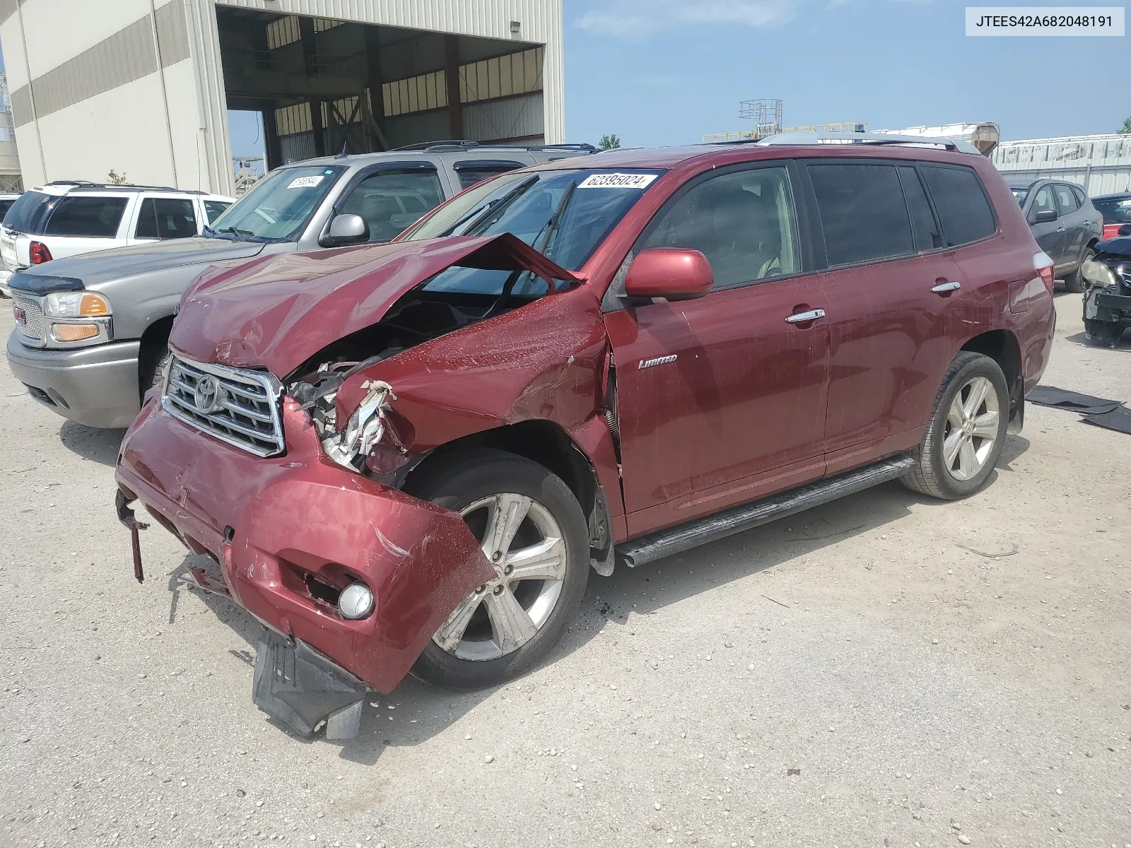 2008 Toyota Highlander Limited VIN: JTEES42A682048191 Lot: 62395024