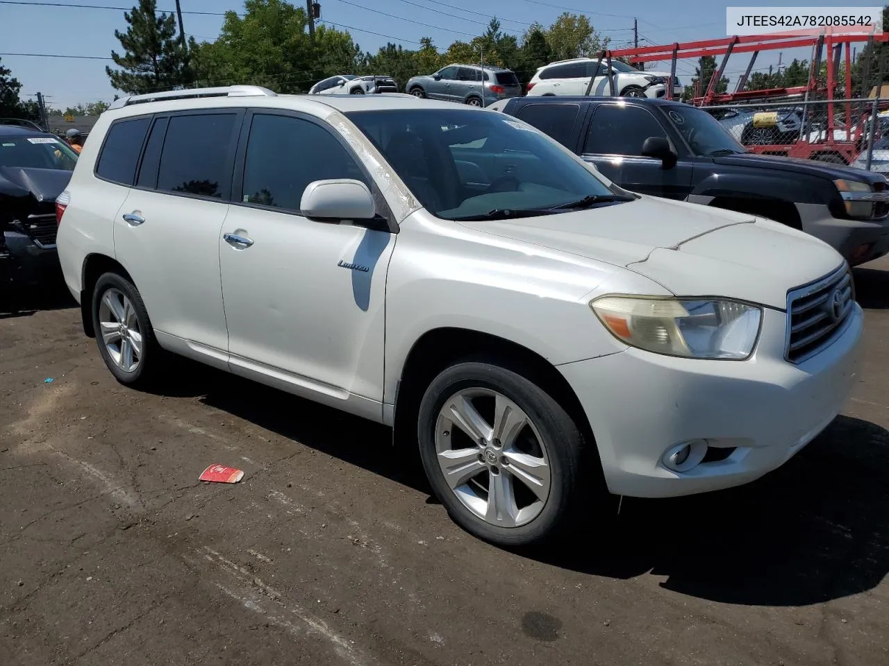 2008 Toyota Highlander Limited VIN: JTEES42A782085542 Lot: 65681164