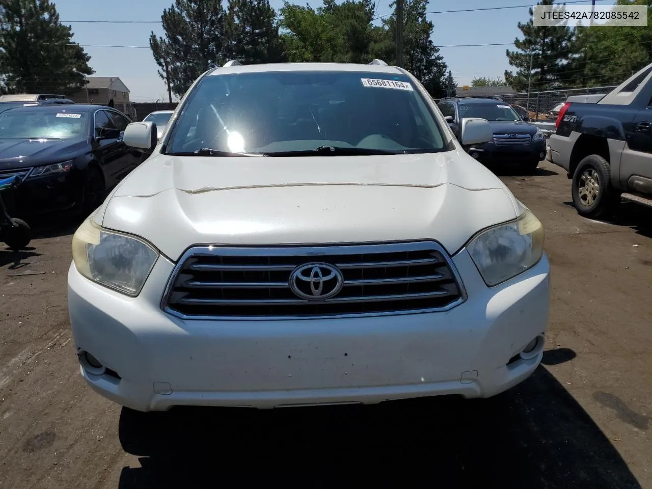 2008 Toyota Highlander Limited VIN: JTEES42A782085542 Lot: 65681164