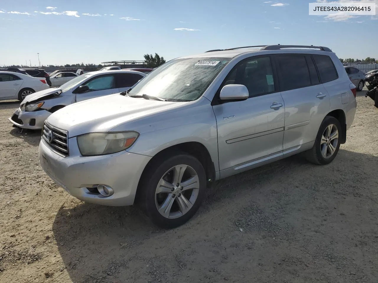 2008 Toyota Highlander Sport VIN: JTEES43A282096415 Lot: 66537514