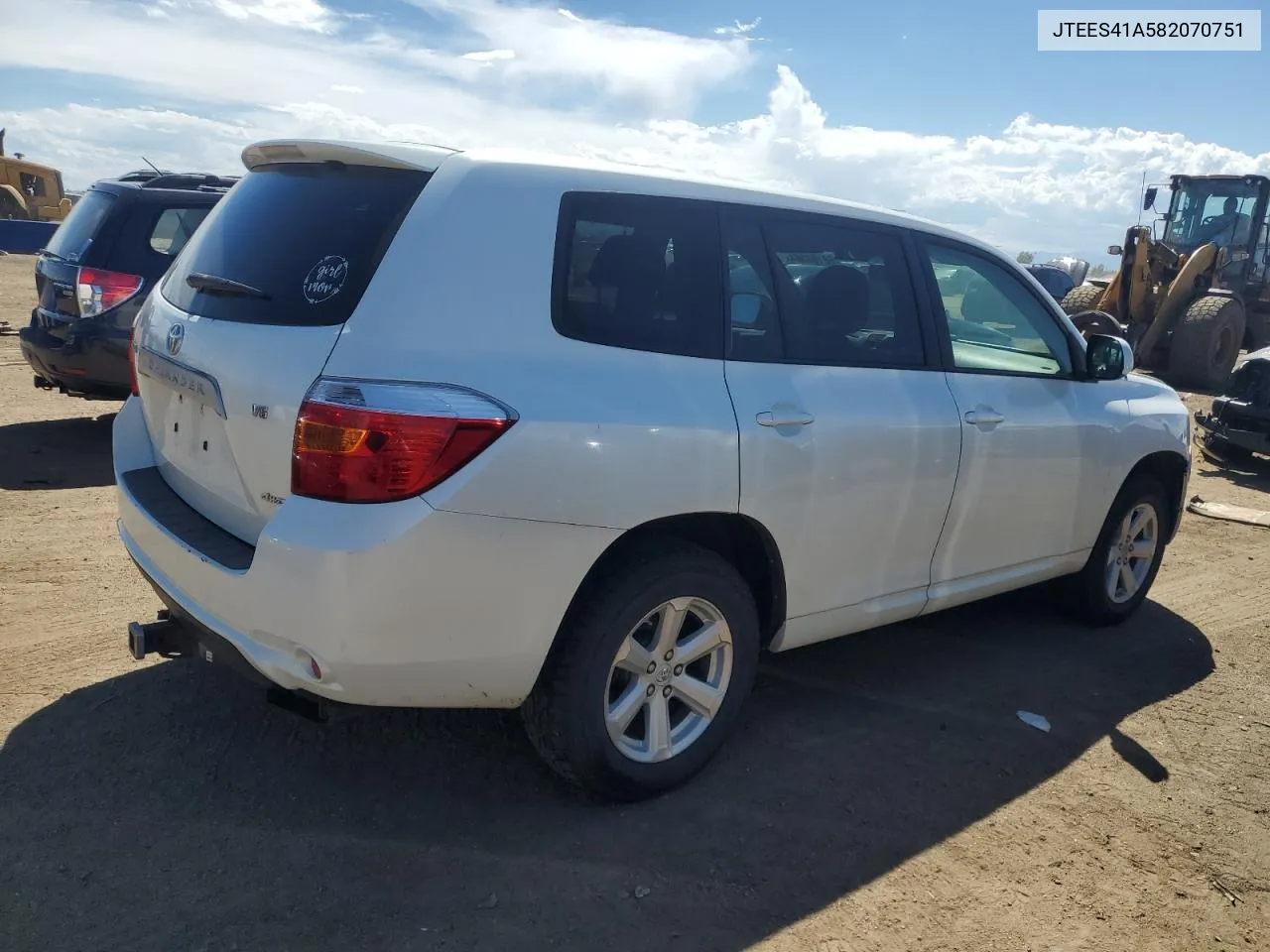 2008 Toyota Highlander VIN: JTEES41A582070751 Lot: 68100564