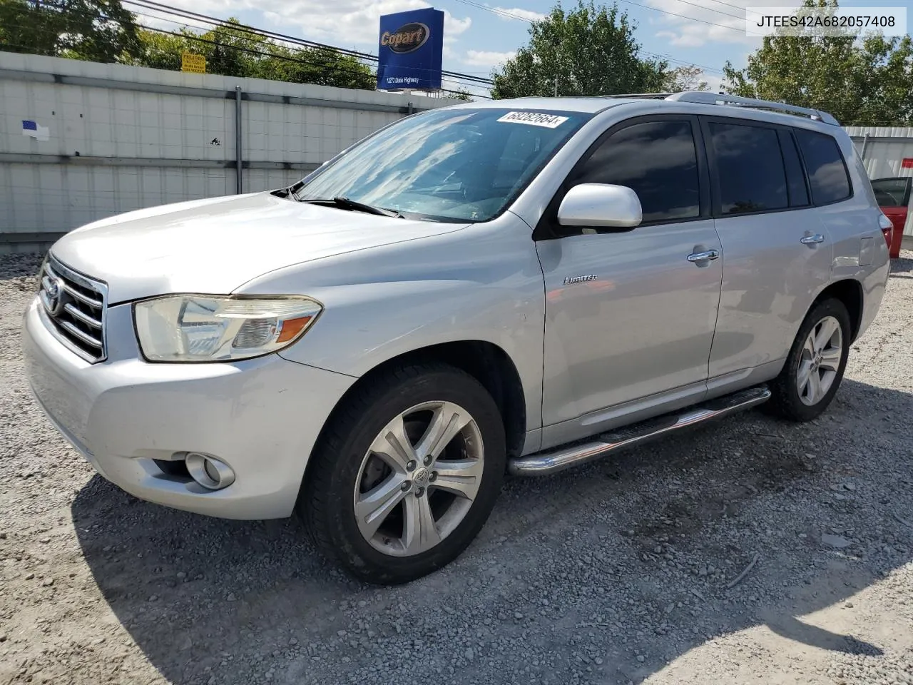 2008 Toyota Highlander Limited VIN: JTEES42A682057408 Lot: 68282664