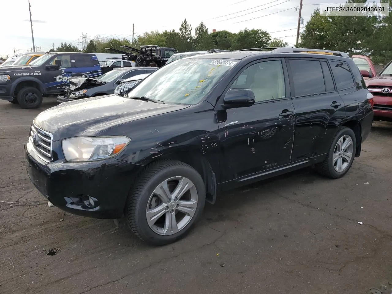 2008 Toyota Highlander Sport VIN: JTEES43A082043678 Lot: 68693874