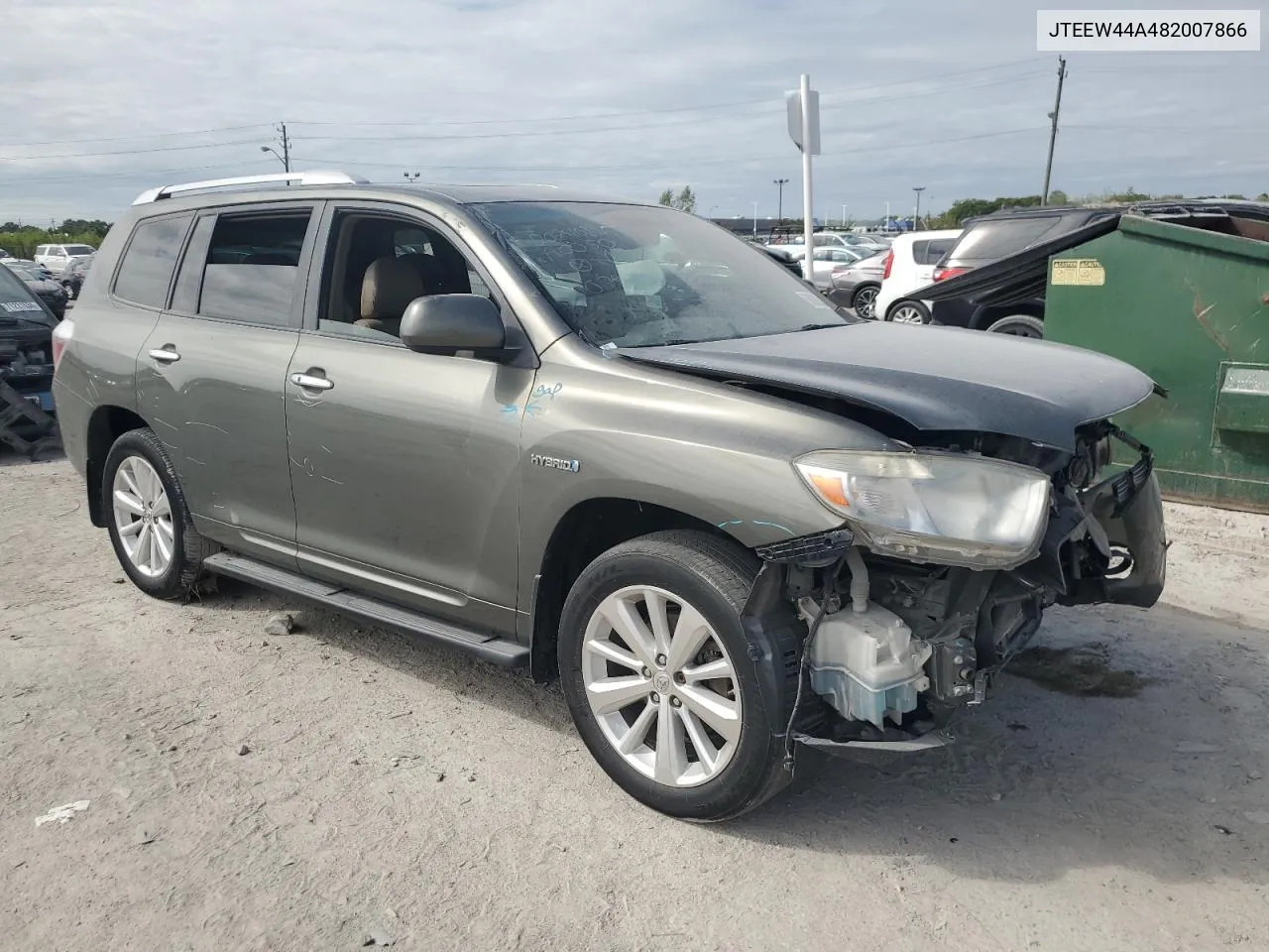 2008 Toyota Highlander Hybrid Limited VIN: JTEEW44A482007866 Lot: 68920044