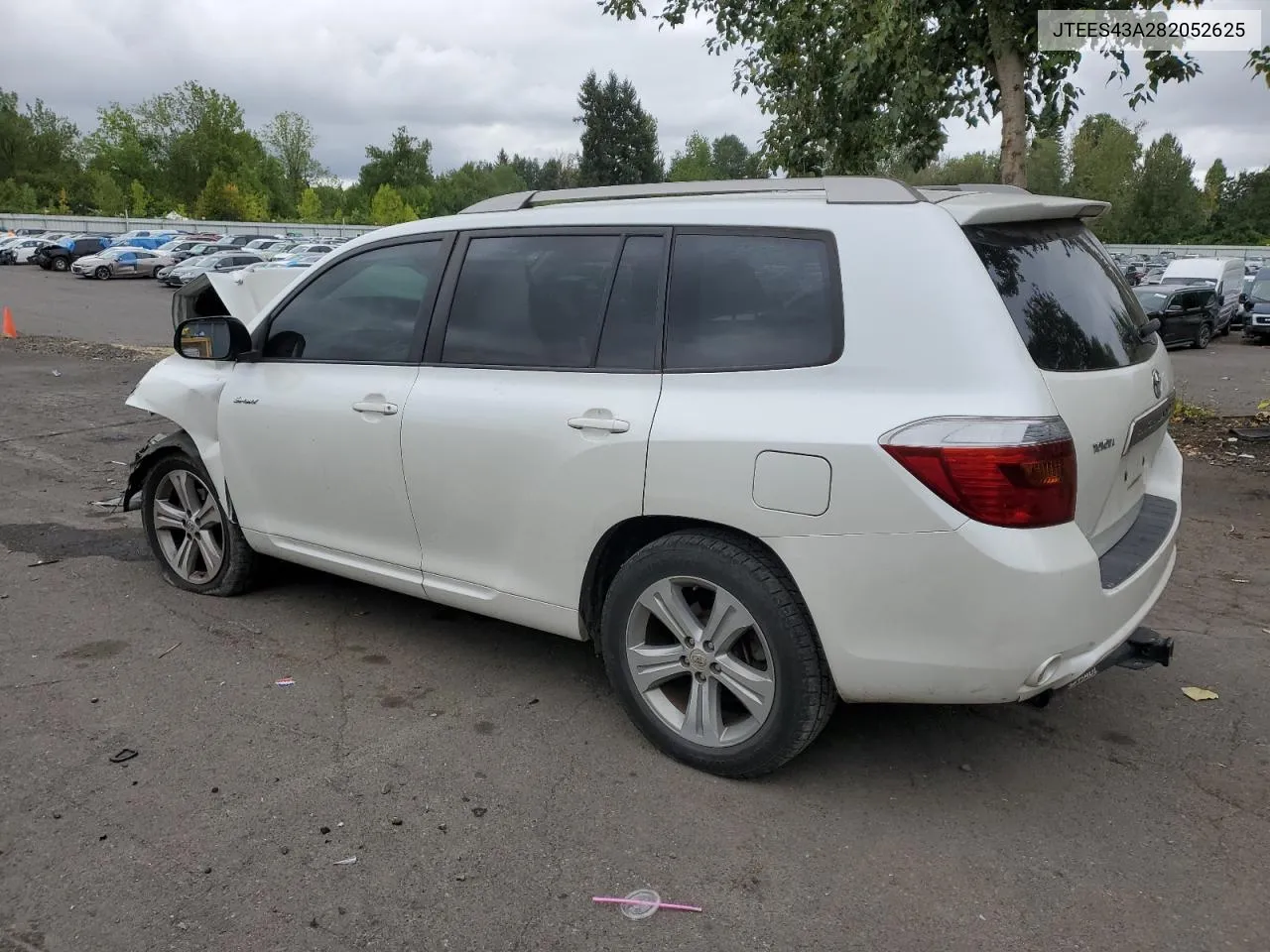 2008 Toyota Highlander Sport VIN: JTEES43A282052625 Lot: 69514914