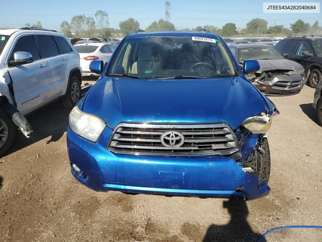 2008 Toyota Highlander Sport VIN: JTEES43A282040684 Lot: 69691074