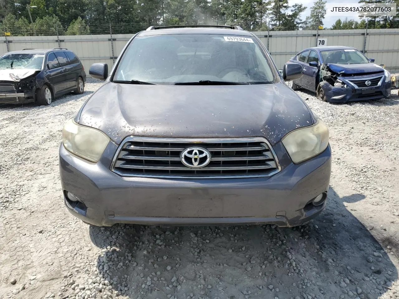 2008 Toyota Highlander Sport VIN: JTEES43A782077603 Lot: 69793644