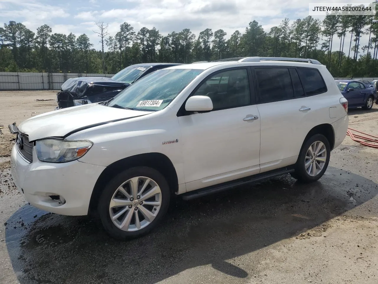 2008 Toyota Highlander Hybrid Limited VIN: JTEEW44A582002644 Lot: 69817304