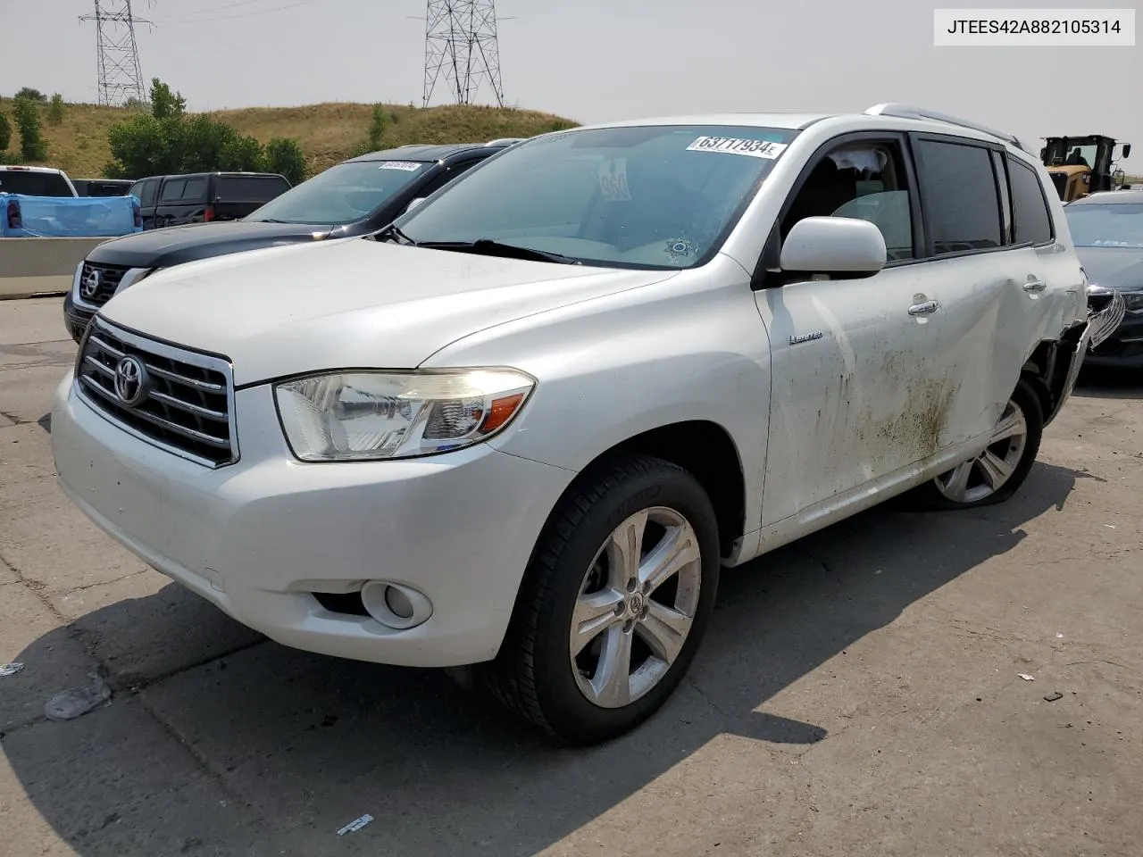 2008 Toyota Highlander Limited VIN: JTEES42A882105314 Lot: 69846384