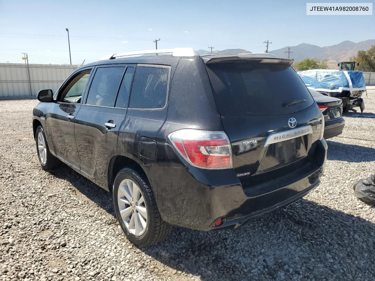 2008 Toyota Highlander Hybrid VIN: JTEEW41A982008760 Lot: 69985634