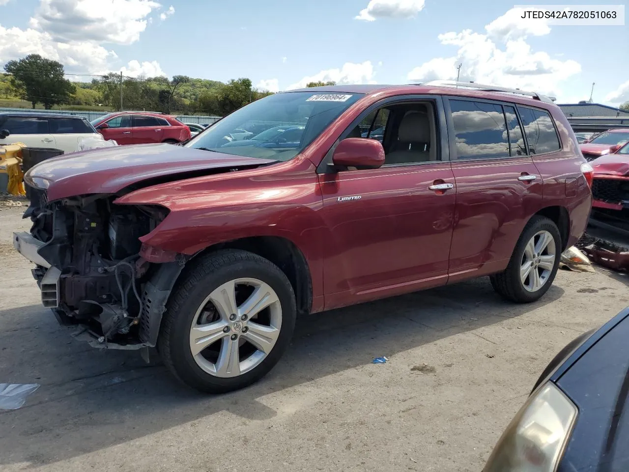 2008 Toyota Highlander Limited VIN: JTEDS42A782051063 Lot: 70196964