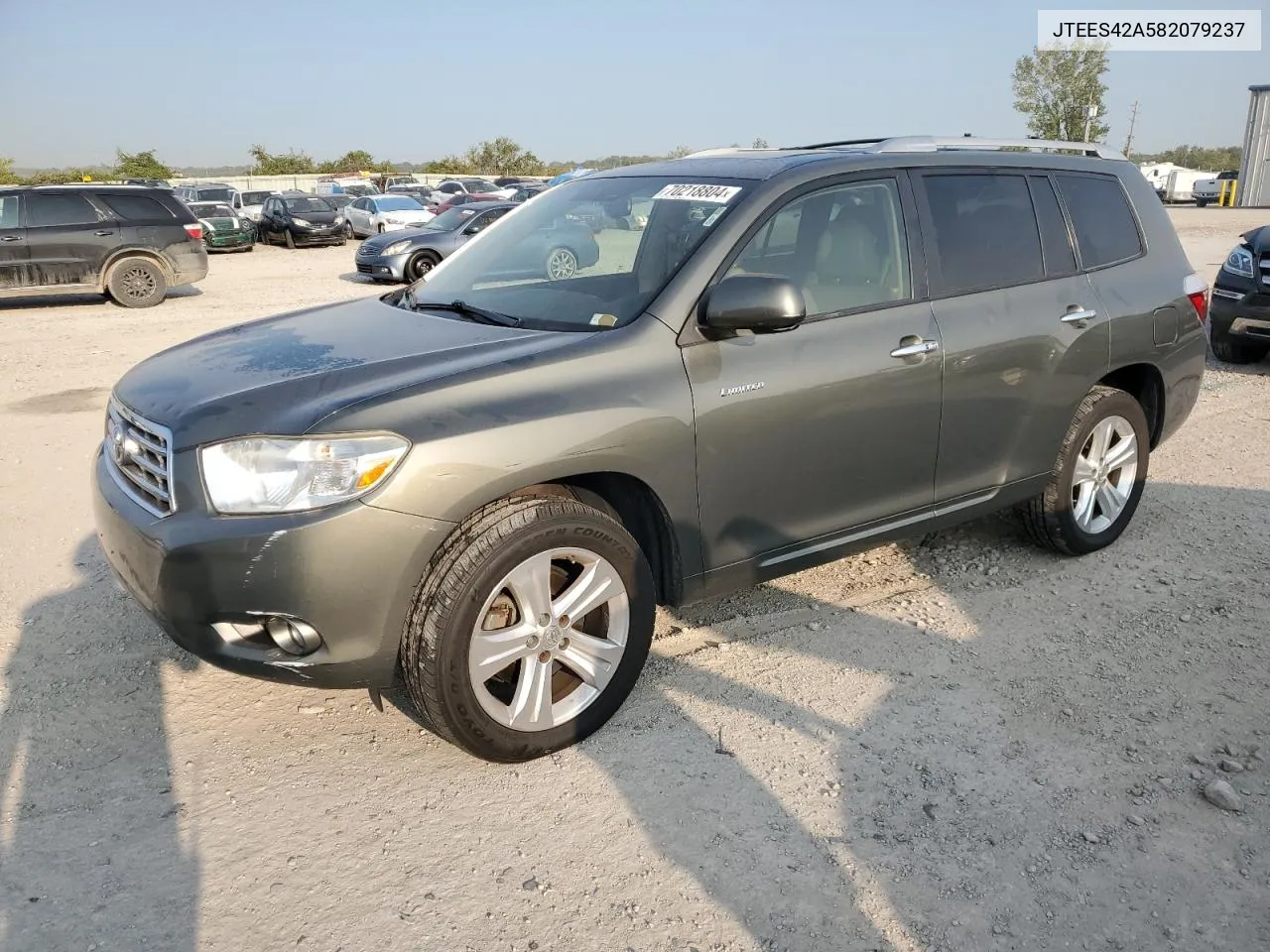 2008 Toyota Highlander Limited VIN: JTEES42A582079237 Lot: 70218804