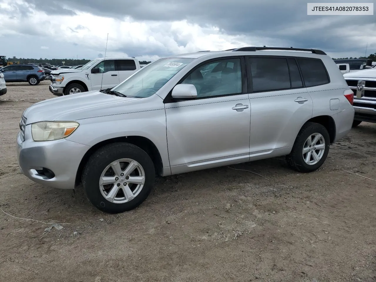 2008 Toyota Highlander VIN: JTEES41A082078353 Lot: 70495694