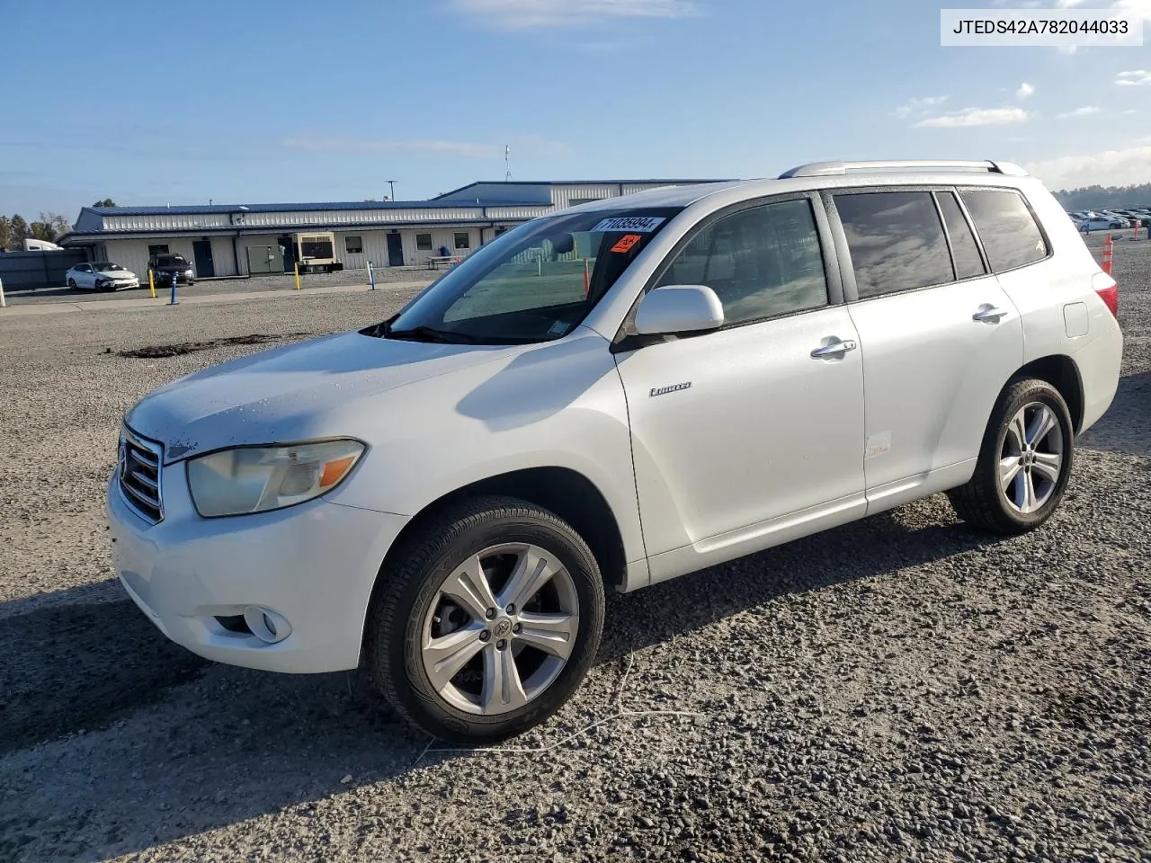 2008 Toyota Highlander Limited VIN: JTEDS42A782044033 Lot: 71035994