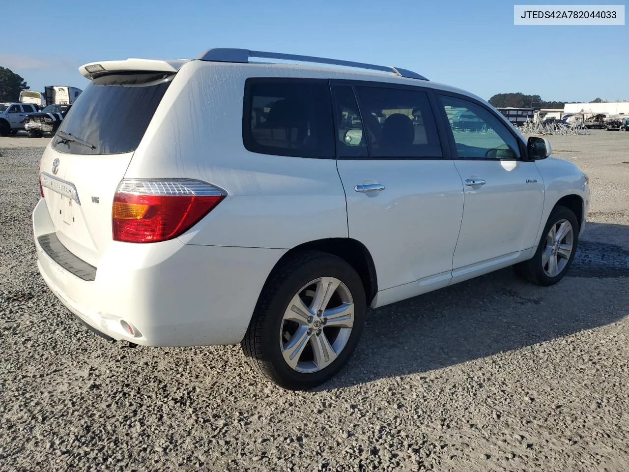 2008 Toyota Highlander Limited VIN: JTEDS42A782044033 Lot: 71035994