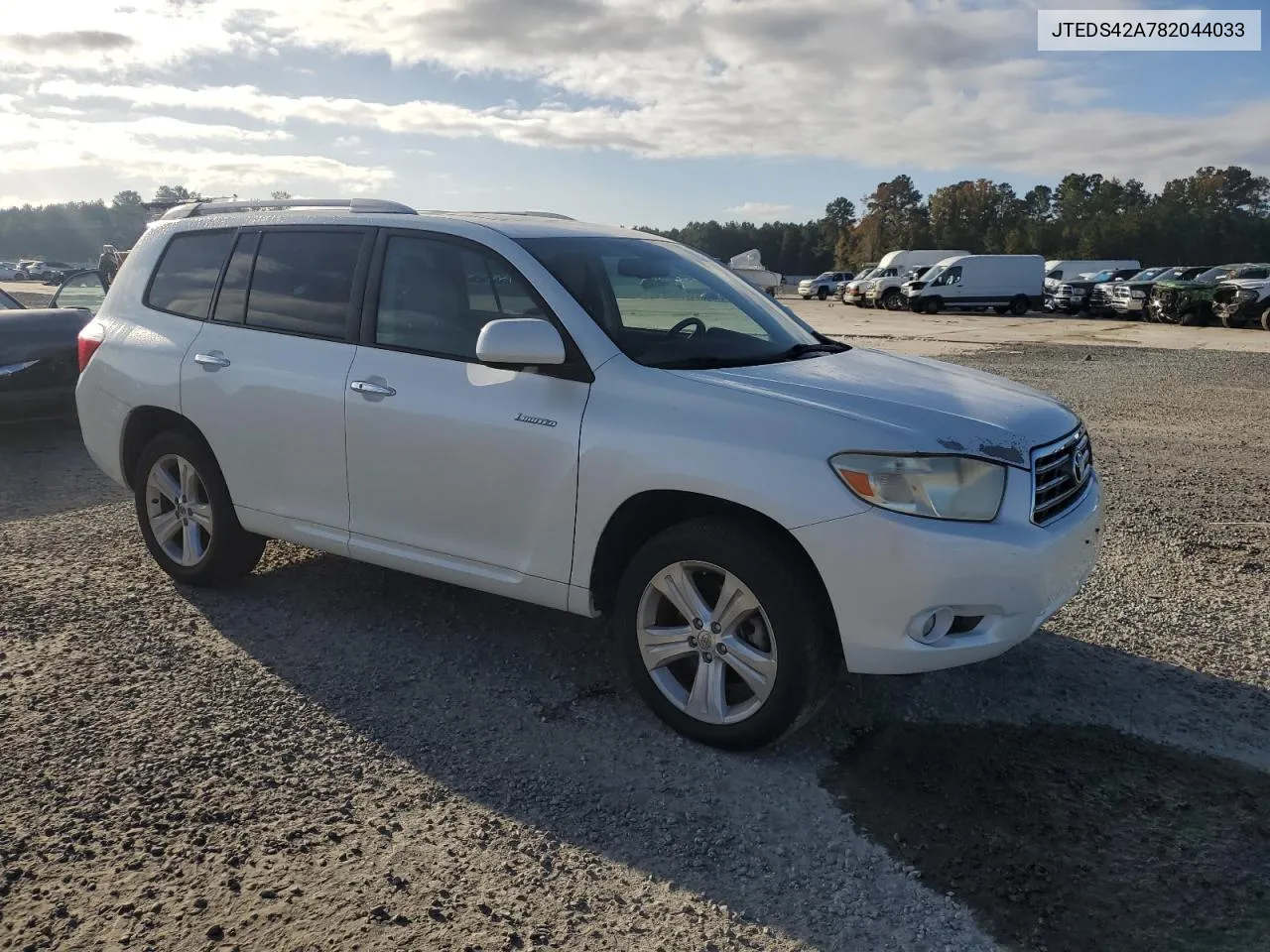 2008 Toyota Highlander Limited VIN: JTEDS42A782044033 Lot: 71035994