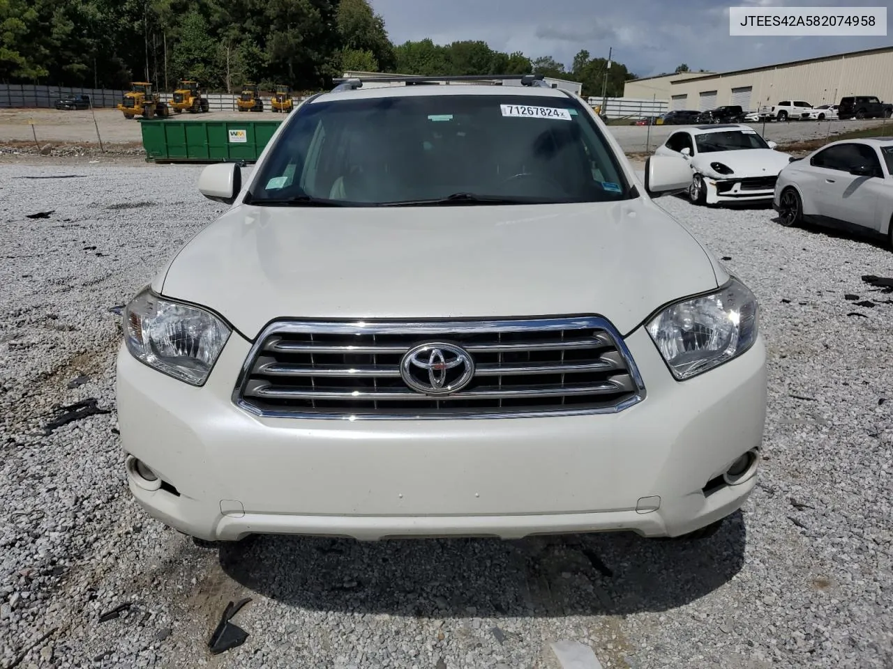 2008 Toyota Highlander Limited VIN: JTEES42A582074958 Lot: 71267824