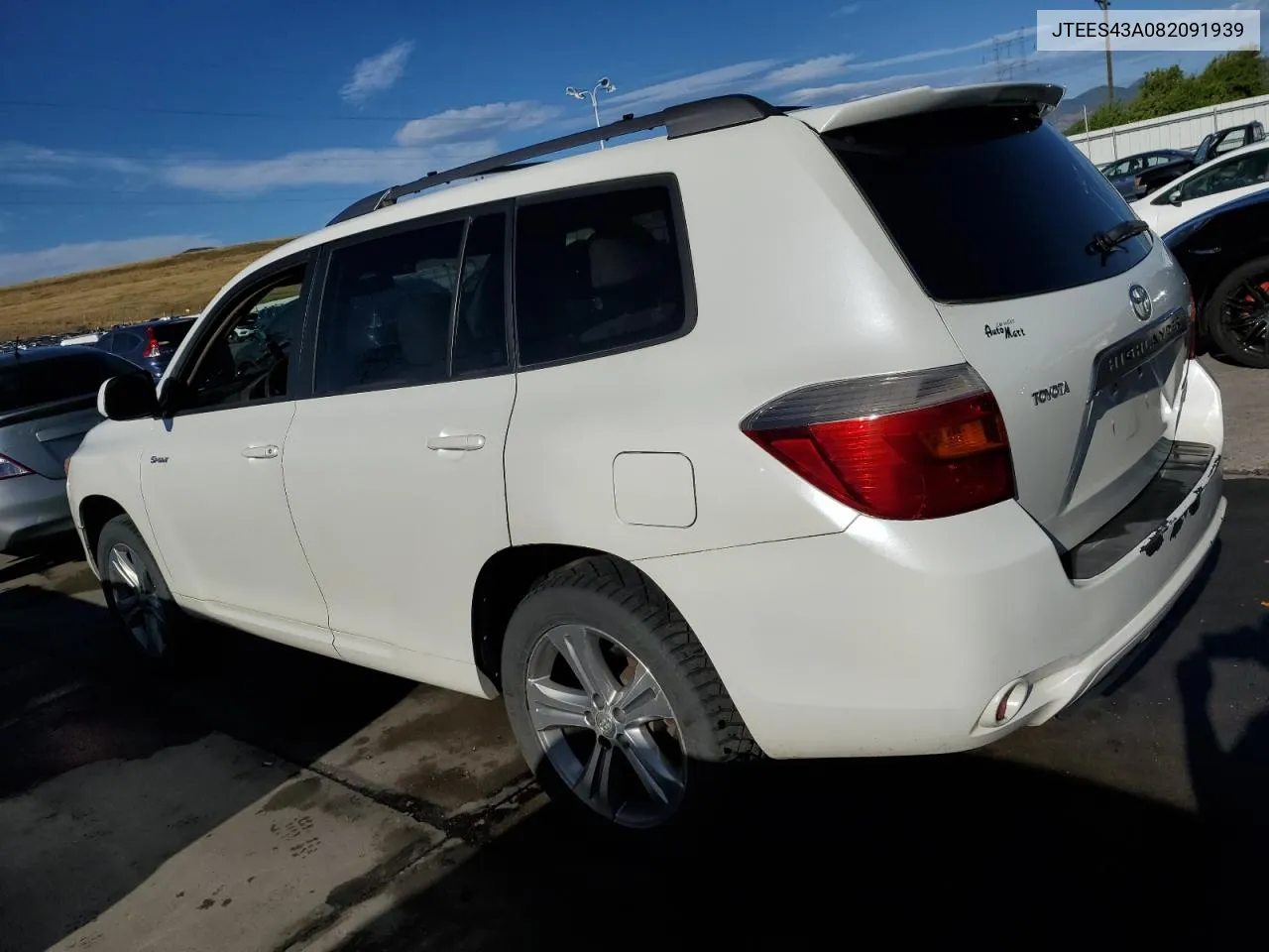 2008 Toyota Highlander Sport VIN: JTEES43A082091939 Lot: 71316584