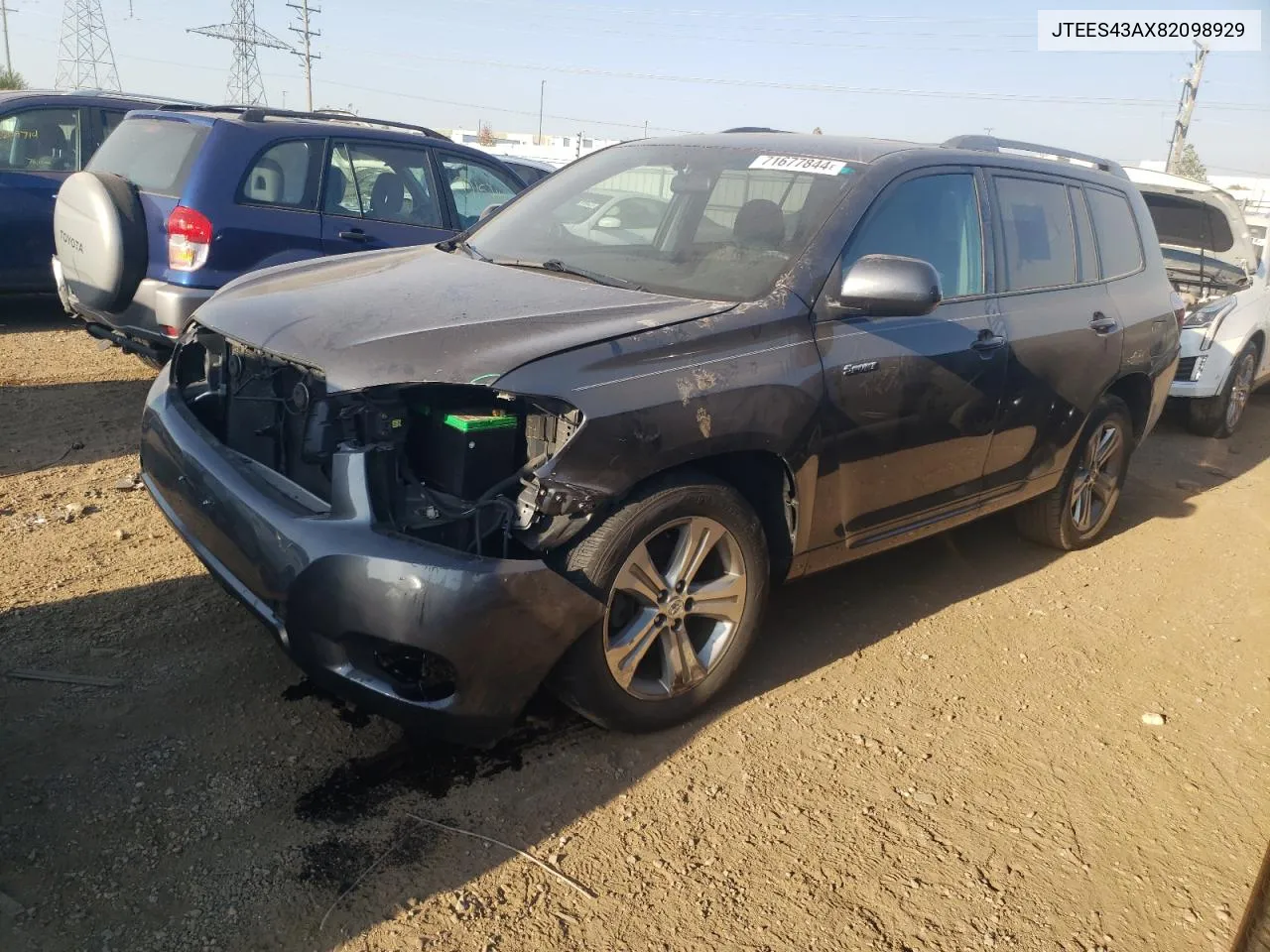 2008 Toyota Highlander Sport VIN: JTEES43AX82098929 Lot: 71677844